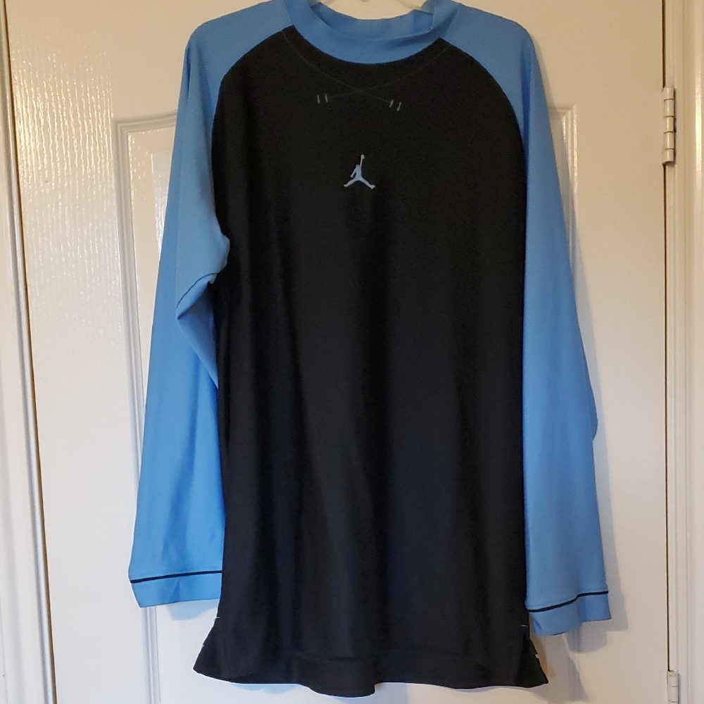 Jordan Black and Blue Raglan Long Sleeve Shirt, XL